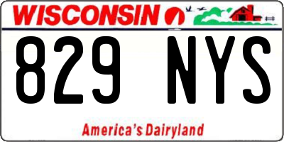 WI license plate 829NYS