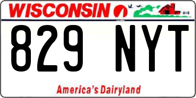 WI license plate 829NYT