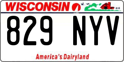 WI license plate 829NYV