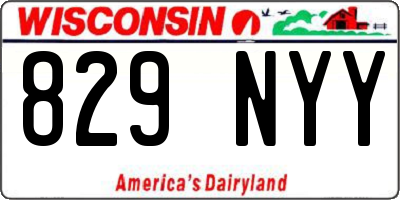WI license plate 829NYY