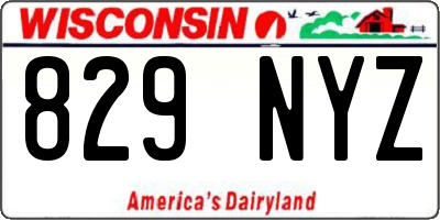 WI license plate 829NYZ