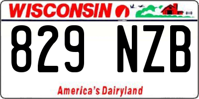 WI license plate 829NZB