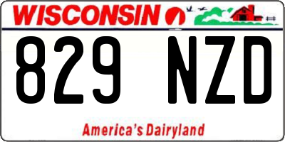 WI license plate 829NZD