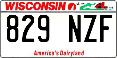 WI license plate 829NZF