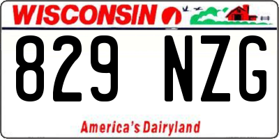 WI license plate 829NZG