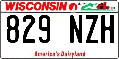 WI license plate 829NZH