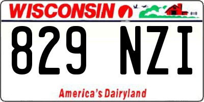 WI license plate 829NZI