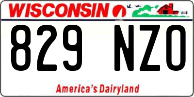 WI license plate 829NZO