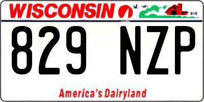 WI license plate 829NZP
