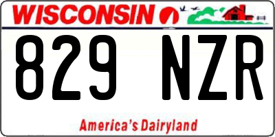 WI license plate 829NZR