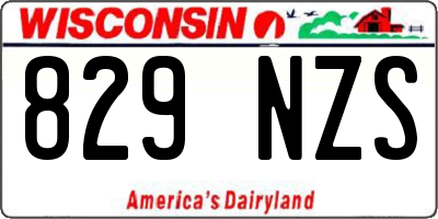 WI license plate 829NZS