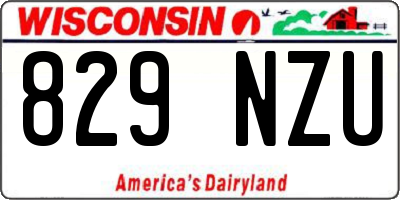 WI license plate 829NZU