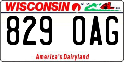 WI license plate 829OAG