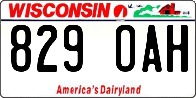 WI license plate 829OAH