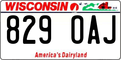 WI license plate 829OAJ