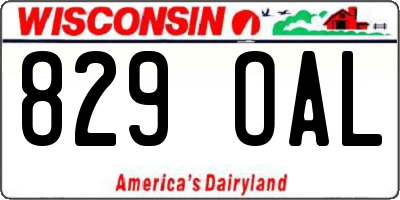 WI license plate 829OAL