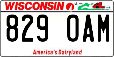 WI license plate 829OAM