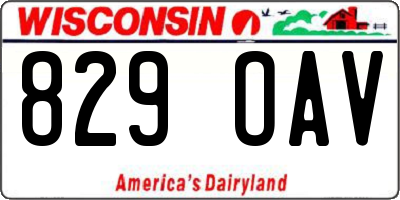WI license plate 829OAV