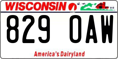 WI license plate 829OAW