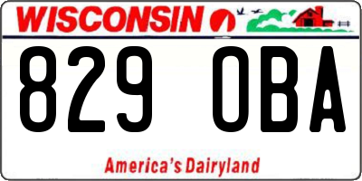 WI license plate 829OBA