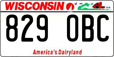 WI license plate 829OBC