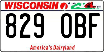 WI license plate 829OBF