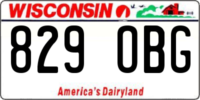 WI license plate 829OBG
