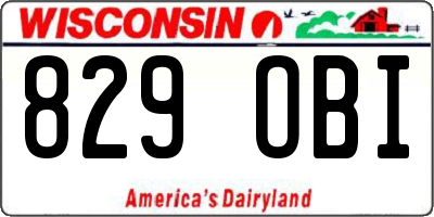 WI license plate 829OBI