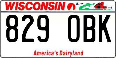 WI license plate 829OBK