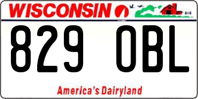 WI license plate 829OBL