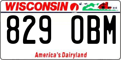 WI license plate 829OBM