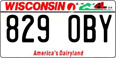 WI license plate 829OBY