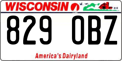 WI license plate 829OBZ