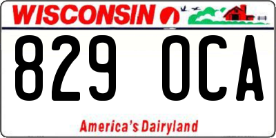 WI license plate 829OCA