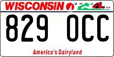 WI license plate 829OCC
