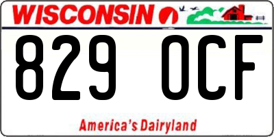 WI license plate 829OCF