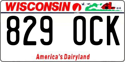 WI license plate 829OCK