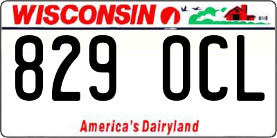 WI license plate 829OCL