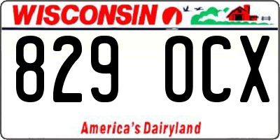 WI license plate 829OCX