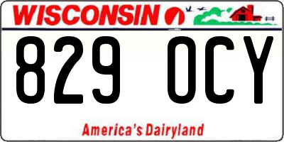 WI license plate 829OCY