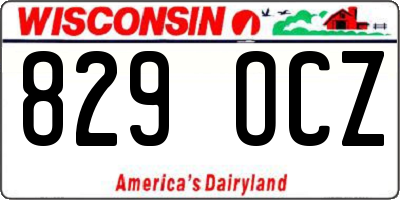 WI license plate 829OCZ