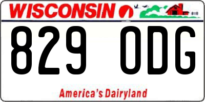 WI license plate 829ODG