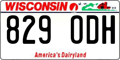 WI license plate 829ODH