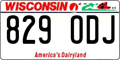 WI license plate 829ODJ
