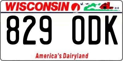 WI license plate 829ODK