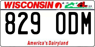 WI license plate 829ODM