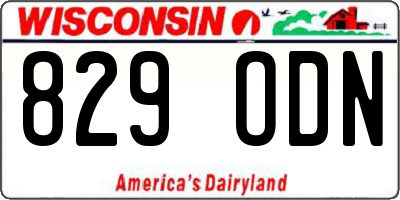 WI license plate 829ODN