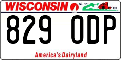 WI license plate 829ODP