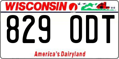 WI license plate 829ODT