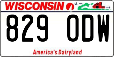 WI license plate 829ODW